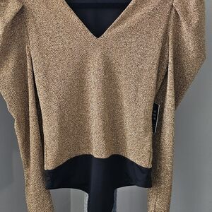 Elegant Gold V-Neck Bodysuit